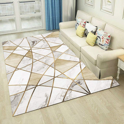 XL Extra Large 300 x 200 Luxury Plush Comfort Gold Marble Rug Carpet Mat