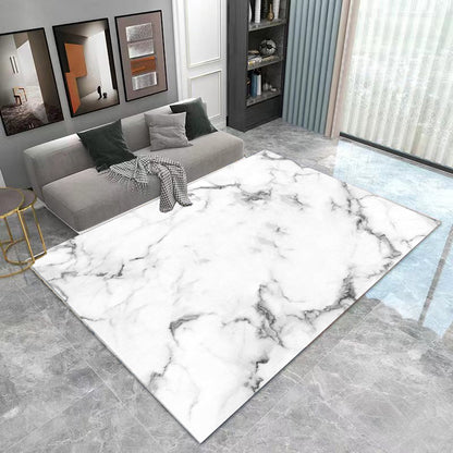 XL Extra Large 300 x 200 Luxury Plush Comfort White Marble Rug Carpet Mat