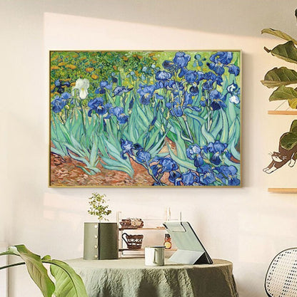 60cm Irises Painting by Van Gogh Canvas Wall Art Stunning Decor