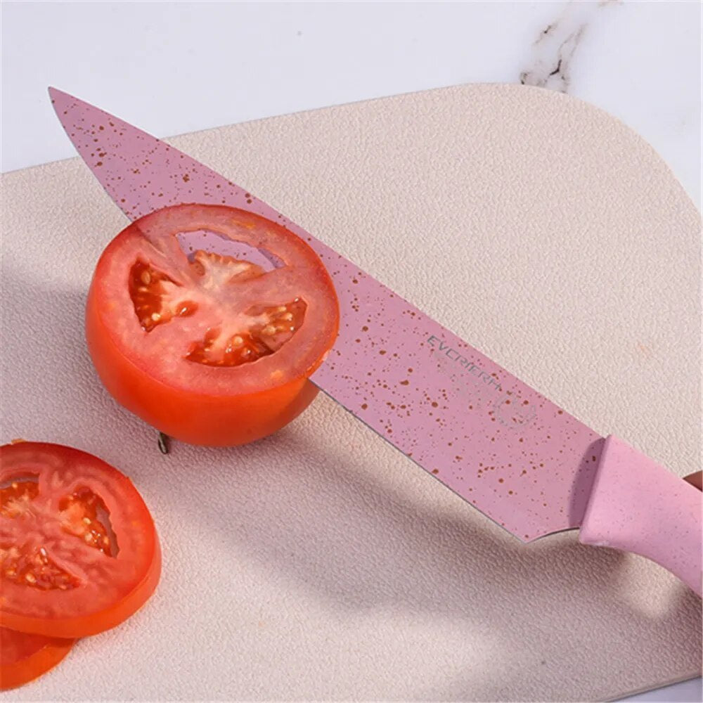 Eco-friendly Pastel Kitchen Utensil Knife Cutting Board Set 7 PCS