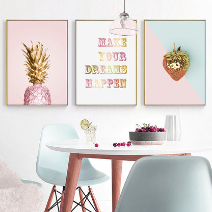 40cm x 60cm Inspirational Wall Art Make Your Dreams Happen Canvas