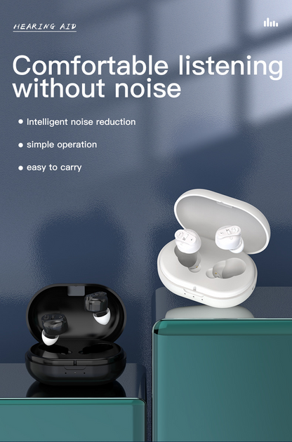 Rechargeable Wireless Hearing Aid with Advanced Noise Canceling Technology