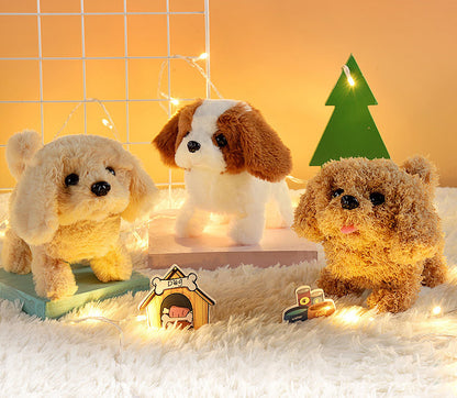 Realistic Walking Barking Plush Puppy Dog Toy for Kids