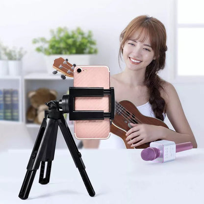 Adjustable Mini Desktop Tripod with Universal Phone Mount for Vlogging and Streaming