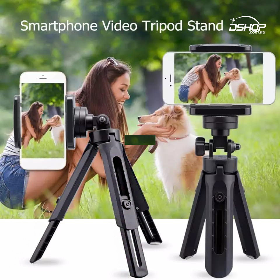 Adjustable Mini Desktop Tripod with Universal Phone Mount for Vlogging and Streaming