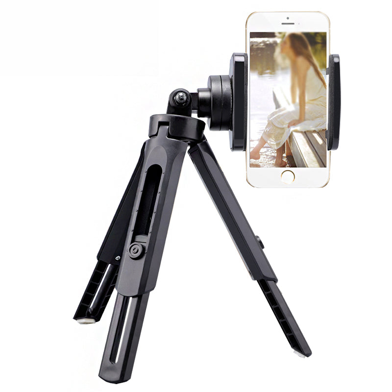 Adjustable Mini Desktop Tripod with Universal Phone Mount for Vlogging and Streaming