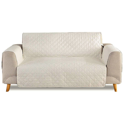 Deluxe Quilted Water Resistant Sofa Slipcover Furniture Protector Cream