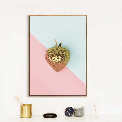 30cm Golden Strawberry Canvas Wall Art 40cm Painting