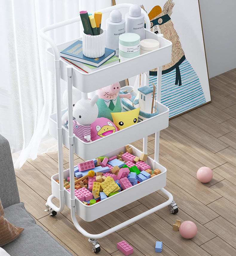 3-Tier Rolling Storage Utility Cart Shelf Organizer Trolley for Home and Office