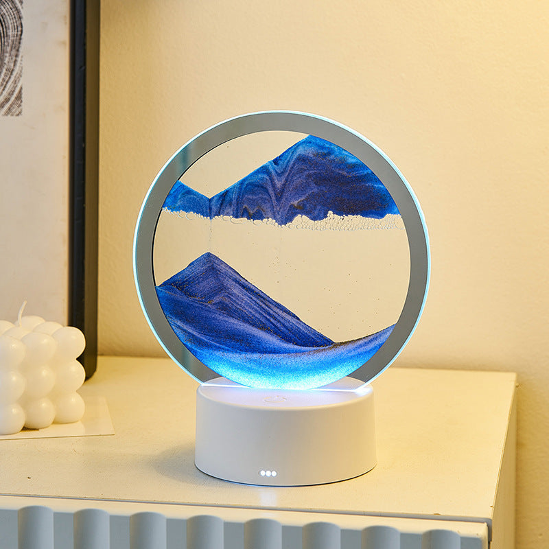 3D Moving Sand Art LED Table Lamp with Colour-changing Night Light