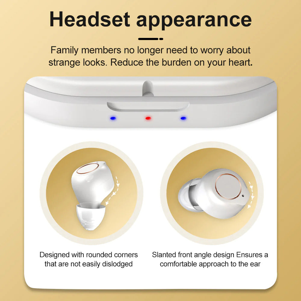 Rechargeable Wireless Hearing Aid with Advanced Noise Canceling Technology