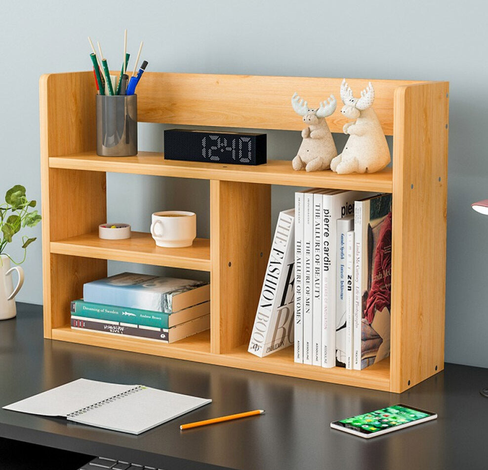 Oak Desk Hutch Storage Shelf Unit Organizer for Home Office