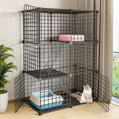 Large Pet Home Cat Cage Metal Wire Kennel Playpen Exercise Crate for Pets