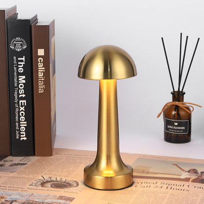 Cordless Touch Sensor LED Table Lamp Gold Dome Night Light