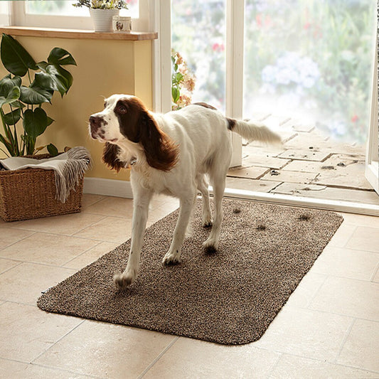 Super Absorbent Microfibre Doormat Traps Dirt and Water Brown