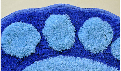 Soft Footprint Bathroom Bedroom Doormat Rug Mat Blue