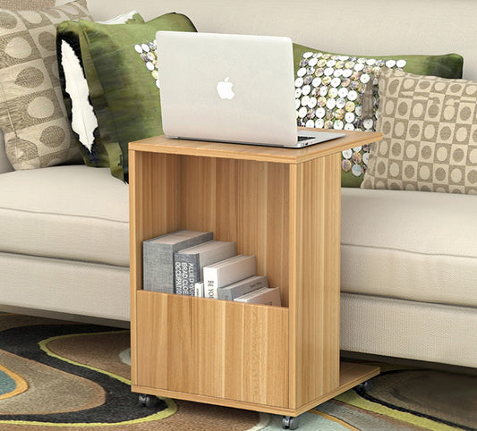 Stylish Oak Sofa Side Table with Magazine Holder