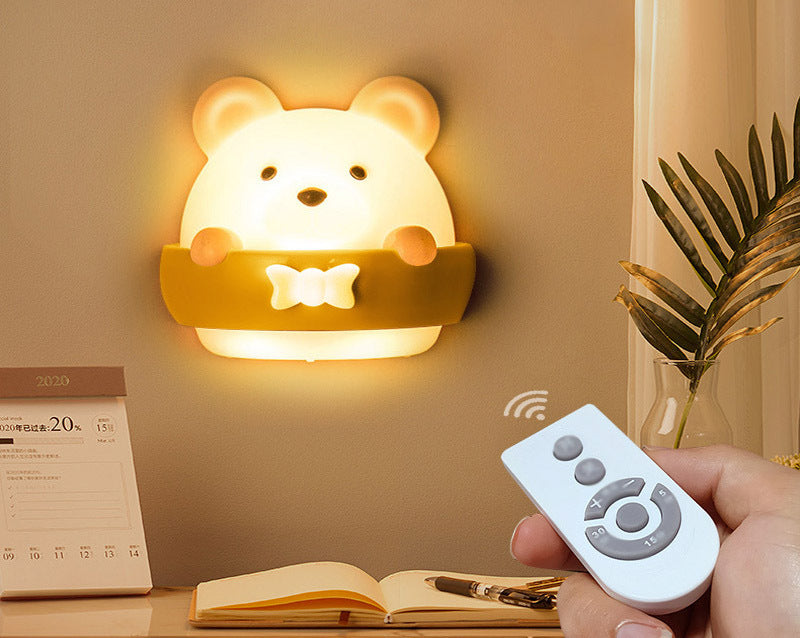 Adorable USB Rechargeable LED Bear Lamp with Remote Control