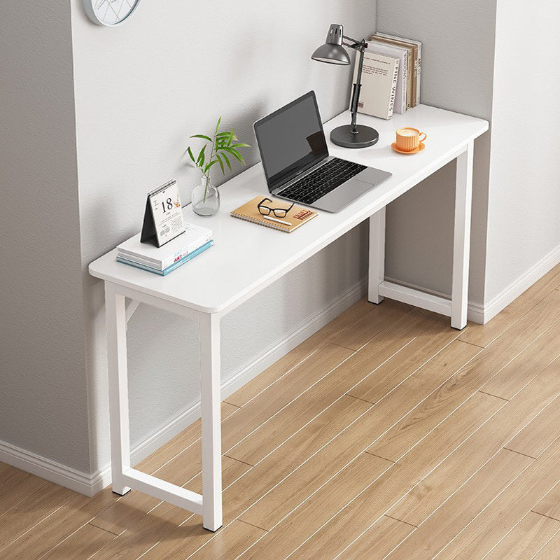 Narrow Wood Metal Console Table Modern White Desk