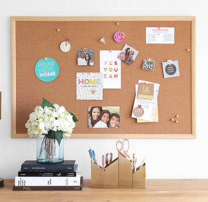 60cm Pinboard Message Bulletin Notice Memo Board Corkboard for Home Office