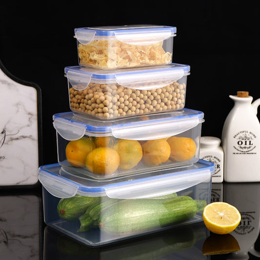 Pack of 4 Rectangle Food Storage Containers with Lids Airtight and Leakproof