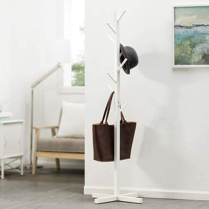 Freestanding Metal Coat Hat Rack Tree Organiser White