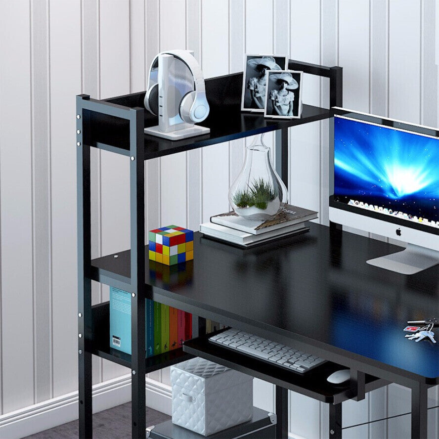 Modern Computer Desk with Storage Shelves for Home Office