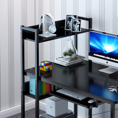 Modern Computer Desk with Storage Shelves for Home Office