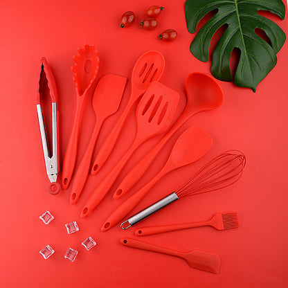 10PC Silicone Kitchen Utensil Set Non-Stick Heat Resistant Cooking Tools Red