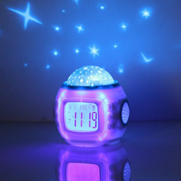 Starry Sky Projection Digital Alarm Clock with Music and Calendar