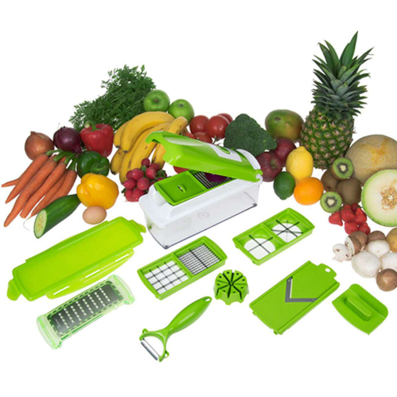 12 Piece Vegetable Fruit Dicer Slicer Food Processor Cutter Set