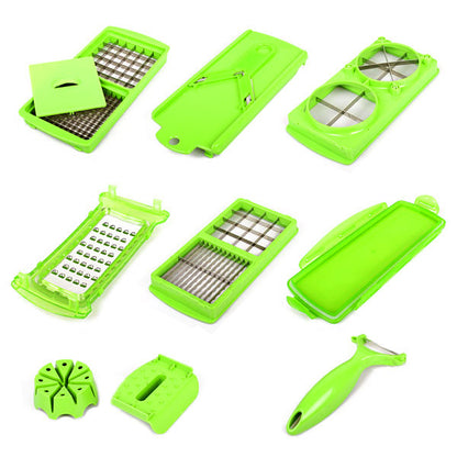 12 Piece Vegetable Fruit Dicer Slicer Food Processor Cutter Set