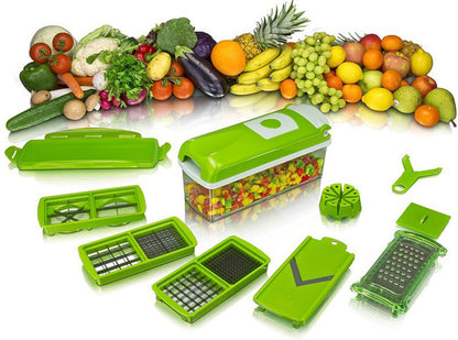 12 Piece Vegetable Fruit Dicer Slicer Food Processor Cutter Set