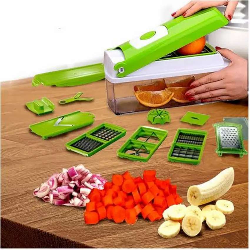 12 Piece Vegetable Fruit Dicer Slicer Food Processor Cutter Set