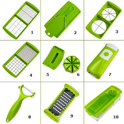 12 Piece Vegetable Fruit Dicer Slicer Food Processor Cutter Set