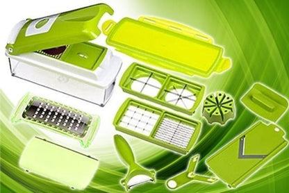 12 Piece Vegetable Fruit Dicer Slicer Food Processor Cutter Set