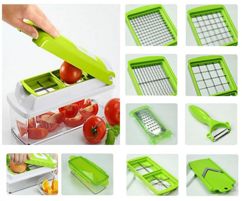 12 Piece Vegetable Fruit Dicer Slicer Food Processor Cutter Set