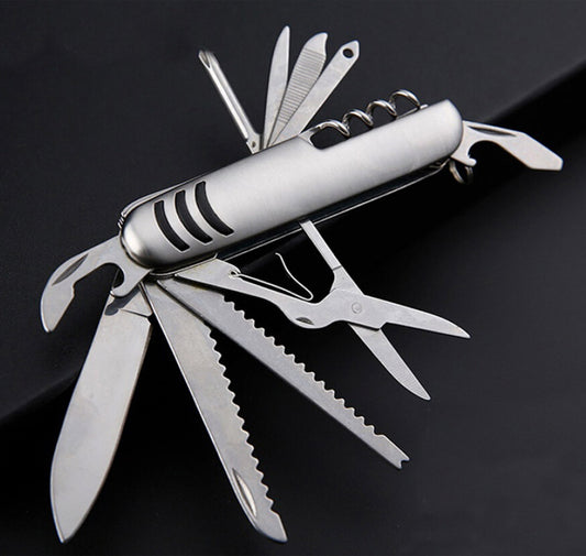 11 in 1 Stainless Steel Multi-Tool Pocket Knife for Camping and Survival