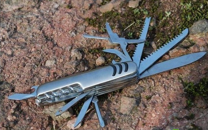 11 in 1 Stainless Steel Multi-Tool Pocket Knife for Camping and Survival