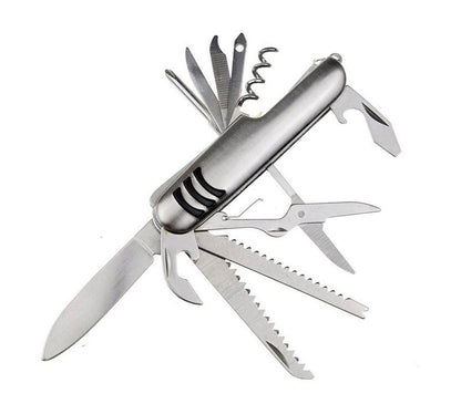 11 in 1 Stainless Steel Multi-Tool Pocket Knife for Camping and Survival