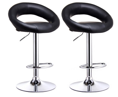 Set of 2 Stylish Modern Bar Stools for Kitchen Island Black