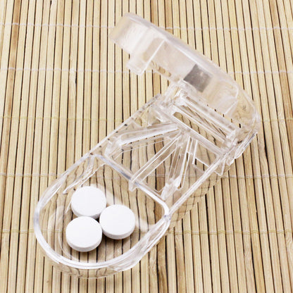 Portable Easy Pill Cutter Tablet Splitter with Travel Medicine Storage Box