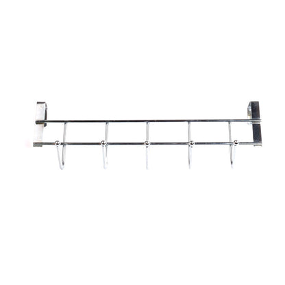 Large 5 Hook Over Door Steel Hanging Rack for Easy Organization