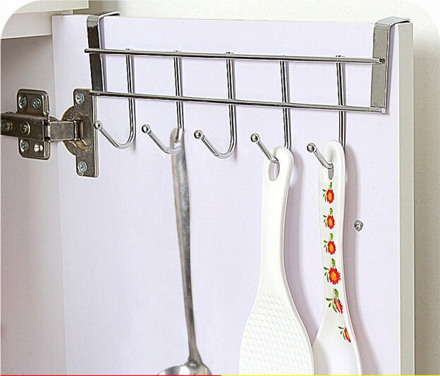 Large 5 Hook Over Door Steel Hanging Rack for Easy Organization