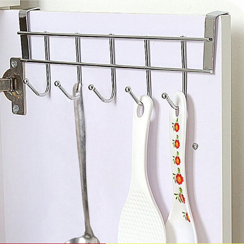 Large 5 Hook Over Door Steel Hanging Rack for Easy Organization