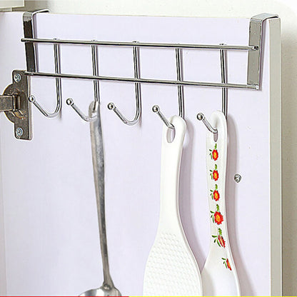 Large 5 Hook Over Door Steel Hanging Rack for Easy Organization