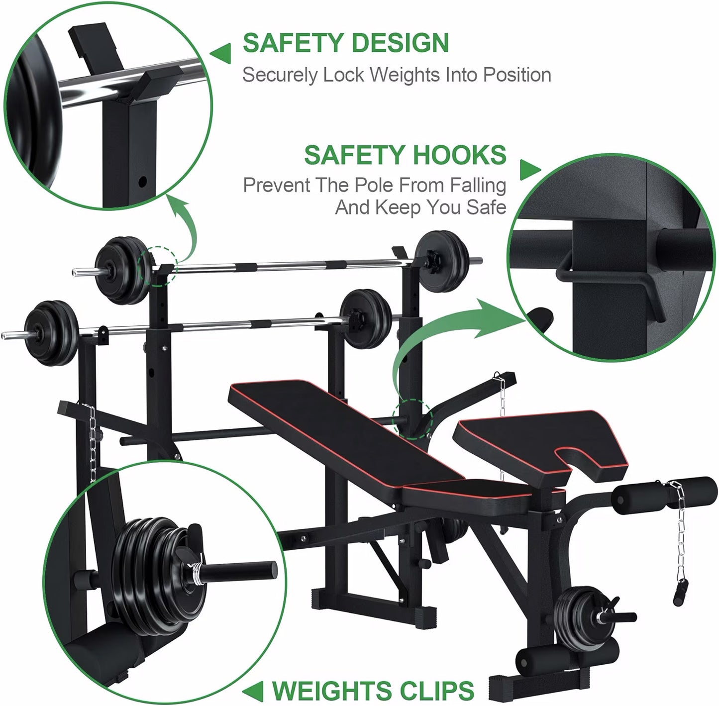 Ultimate 7-in-1 Multi-Station Weight Bench Home Gym Fitness Equipment