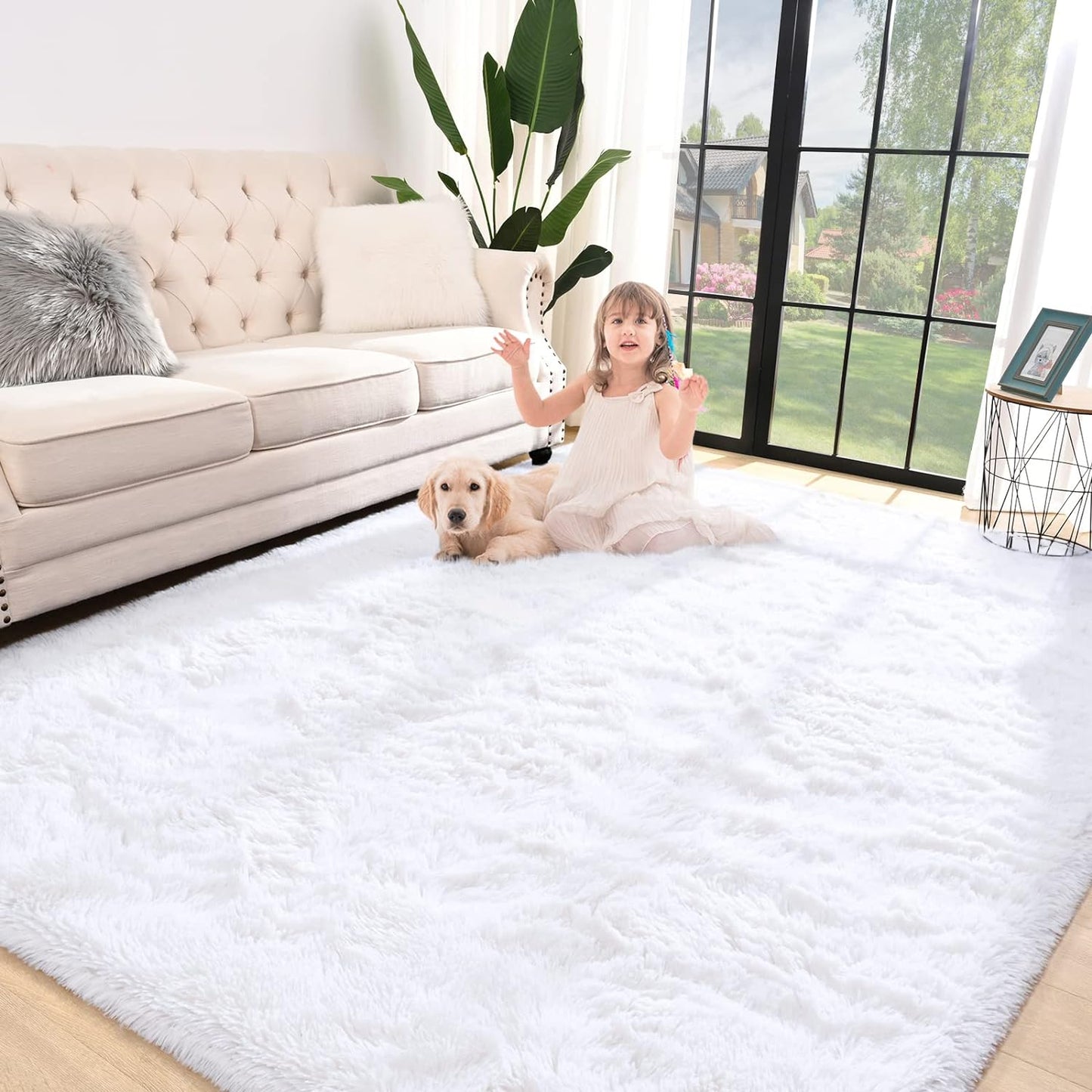 4m Extra Large Soft Shag Rug Carpet Mat White 400 x 200