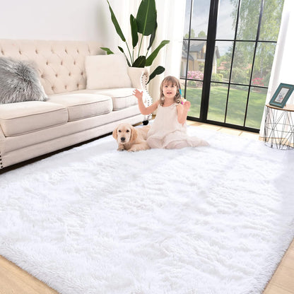 4m Extra Large Soft Shag Rug Carpet Mat White 400 x 200