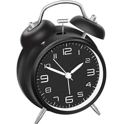 Classic Twin Bell Alarm Clock Vintage Style Black